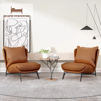 Fauteuil lounge en cuir véritable de luxe moderne haut de gamme, meuble d'appoint confortable pour salon, hôtel, appartement, usage de loisirs