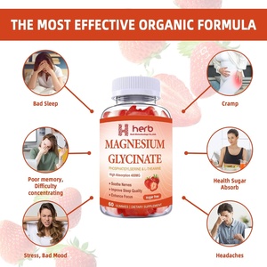 Gummies ODM/OEM 400mg de glycinate de magnésium, complément vitaminique à marque privée pour adultes, 2 gummies par portion - Product Image 3
