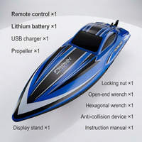 Bateau RC haute vitesse EPT 35 km/h, auto-redressant, télécommandé, yacht électrique 2,4 GHz avec éclairage, portée 200 m pour la course sur lac et rivière