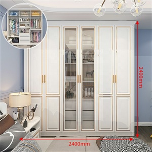 Armario de Estilo Americano de Lujo Ligero con Puerta de Vidrio y Puerta Abatible, Combinación de Armario Grande - Product Image 6