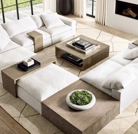 Canapé de design moderne américain, table basse modulaire en bois de haute qualité en forme de C, avec garantie de 3 ans, meubles de salon