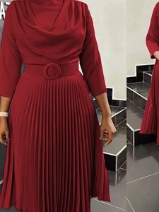 Nuovo Abito da Donna alla Moda a Tinta Unita con Collo Rotondo e Linea ad A - Product Image 4