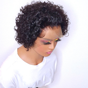 Perruques Courtes Pré-Plumées Bouclées en Cheveux Humains, Coupe <span class=keywords><strong>Pixie</strong></span> – Grande Promotion - Product Image 4