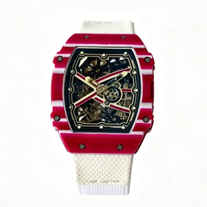 <span class=keywords><strong>Montre</strong></span> en fibre de carbone Daily Leisure, nouveau modèle tendance - <span class=keywords><strong>Montre</strong></span> pour homme - Bracelet en nylon blanc - <span class=keywords><strong>Montre</strong></span> mécanique automatique en <span class=keywords><strong>os</strong></span> - Product Image 1