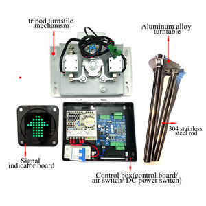 Tourniquets de passage sécurisés, portails, moteurs, mécanisme de tourniquet trépied avec éclairage LED, interrupteur d'alimentation, acier inoxydable 304, bras - Product Image 2