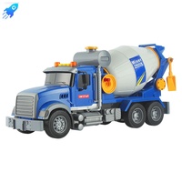 Camion malaxeur à béton en plastique à friction, échelle 1:12, jouet à pousser et à reculer, véhicule de construction pour garçons et filles