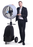 Modèle de ventilateur de brouillard de mode 20 ''ventilateur de brouillard de support d'eau de poussée de main à haute pression
