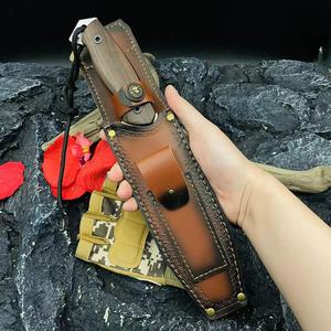 Couteau de survie en acier inoxydable personnalisable de haute qualité, manche en bois, longueur totale 280 mm, épaisseur 6 mm, pour le camping en plein air et le bricolage - Product Image 6