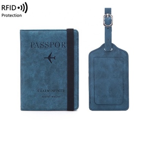Wholesale Vegan Leather Travel Passport Cover with Luggage Tag Personalized Passport Booklet Passport Holder Wallet - Product Image 2