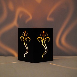 Portavelas de hierro con diseño de loto OM para Diwali, decoración para mesa de Pooja hindú, linterna - Product Image 2