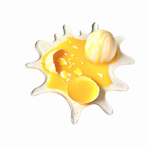 Simulation Broken <b>Egg</b> Model Creative Prank Broken <b>Egg</b> <b>Toy</b> Realistic Spilled <b>Egg</b> Ornament for Prank Party Desktop Decoration - Product Image 1