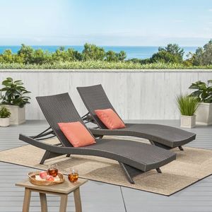 Chaise longue de plage Chaise longue en <span class=keywords><strong>osier</strong></span> Lit en rotin Chaise longue Chaises longues Piscine de <span class=keywords><strong>jardin</strong></span> Chaise longue extérieure pour piscine d'hôtel - Product Image 1