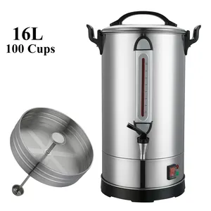 Precio de fábrica de alta calidad, de acero inoxidable percolador, 100 tazas, 16L, la mejor máquina de café