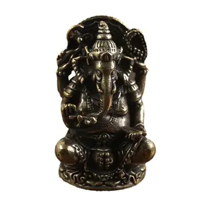 黄铜印度大象摆件象神工艺品摆件纯铜佛像手工桌面摆件