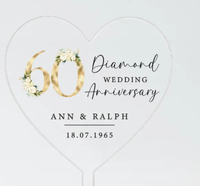Plaque commémorative anniversaire en acrylique, personnalisable avec les noms des couplets et la date, en forme de médaille circulaire