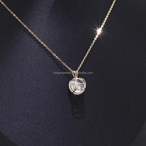 ขายส่งเครื่องประดับทอง 14k AU585 เครื่องประดับชั้นดี จี้รูป<span class=keywords><strong>ปลาทอง</strong></span>ประดับมอสซาไนต์ อุปกรณ์ DIY สำหรับทำเครื่องประดับ ขายส่ง - Product Image 2