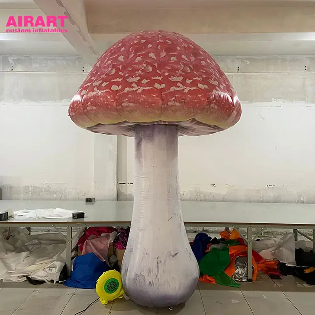 2m gigante alto acender adereços cogumelo, cogumelo vermelho lâmpada balão para a decoração do partido