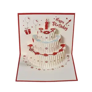 Wholesale Of New Creative Birthday Cake Blessing Cards 3D Stereoscopic Greeting Cards