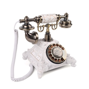 <span class=keywords><strong>Telefono</strong></span> Fisso Retrò Stile Europeo Modello 8305, <span class=keywords><strong>Telefono</strong></span> Antico per Hotel/Aziende Bianco/Bronzo con Vivavoce e Riconnessione - Product Image 3
