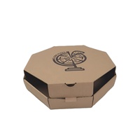 Échantillon gratuit de boîte à pizza en papier kraft ondulé de forme octogonale avec logo personnalisé