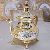 Théière marocaine attrayante en laiton bicolore, durable, écologique, de qualité alimentaire, portable, pour la décoration de table, Dallah - Prix