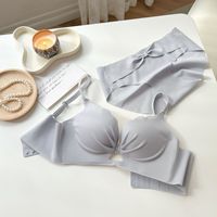 FF3301 Soutien-gorge minimiseur sans fil à nœud papillon pour femmes et filles, lingerie, sous-vêtements confortables pour femmes, soutien-gorge push-up et ensembles de culottes