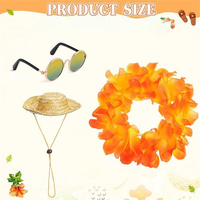 Tenues Hawaïennes Luau pour Oies de Porche, Vêtements de Statue de Jardin d'Été, Guirlande Lei, Costume pour Fête en Plein Air, Décoration de Jardin