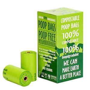 Bolsas de plástico para excrementos de perro, Con dispensador, verde perfumado, desechable, para residuos de mascotas - Product Image 1