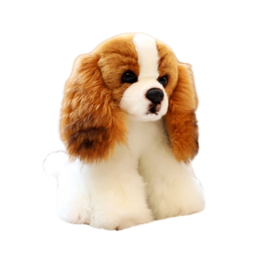Jouets en peluche chinois pour <span class=keywords><strong>chien</strong></span> Cavalier <span class=keywords><strong>King</strong></span> <span class=keywords><strong>Charles</strong></span>, blanc et marron, 30 cm - Product Image 1