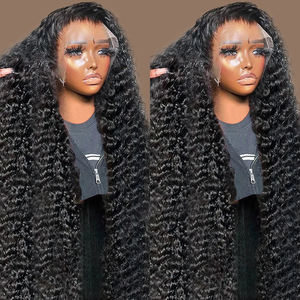 Peluca rizada brasileña Frontal de encaje 13x6 HD, peluca <span class=keywords><strong>con</strong></span> malla frontal de cabello humano de onda profunda 13x4 prearrancada de 30-40 pulgadas para mujer - Product Image 1