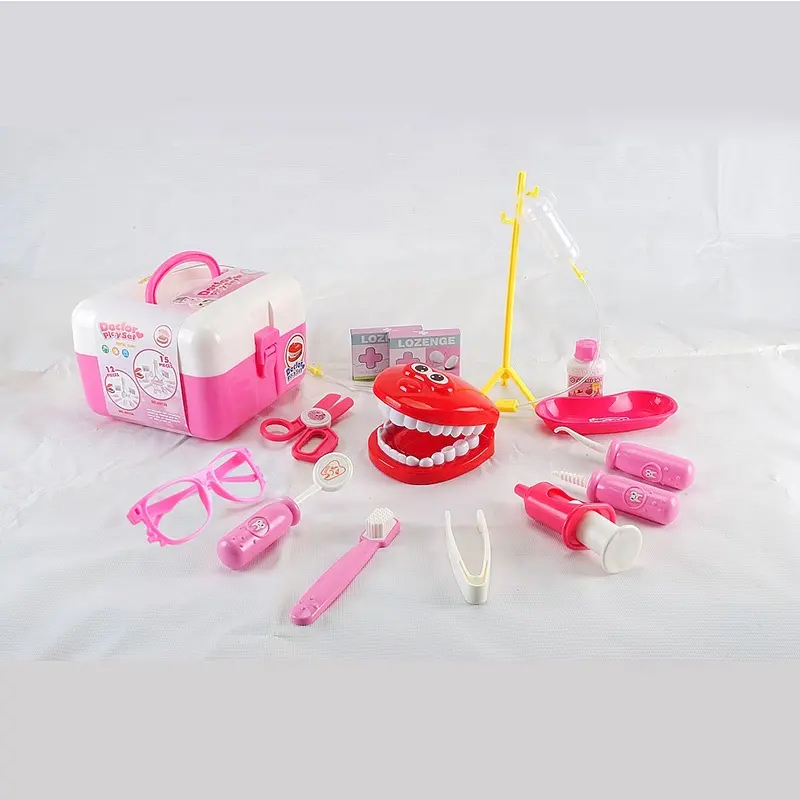Kit de brinquedo de dentista para crianças, kit para crianças para brincar de dentista, conjunto médico, sala de aula e brinquedo educativo