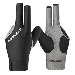 Guanti da biliardo imbottiti imbottiti sottili professionali Fashion 3 Open Finger Play Snooker Pool Cue Shooting Gloves