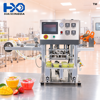 Machine de scellage automatique de films en rouleau, scelleuse thermique pour gobelets et barquettes, pour l'emballage de contenants alimentaires en plastique (yaourt, jus, sauces)