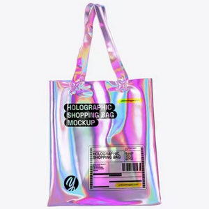 High Quality Waterproof Foldable <b>Beach</b> Tote <b>Bag</b> New Design Holographic PU with Polyester Lining Travel Hand <b>Bag</b> for <b>Women</b> - Product Image 4