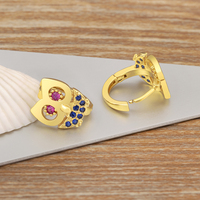 Pendientes de Aro con Forma de Búho, Bonitos y Elegantes, Chapados en Oro, con Circonita, para Mujer, Joyería con Dije Exquisito, Venta al por Mayor QIKU