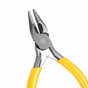 Pince coupante diagonale DIY 4,5 pouces, manche jaune, acier au chrome-vanadium, outil de coupe de fil à bouche inclinée pour bijoux - Product Image 1