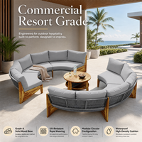Modernes Outdoor-Sofa-Set mit Holzrahmen und Wasserfesten Kissen