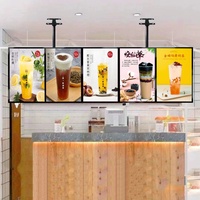 Panneau d'affichage numérique double face haute luminosité pour plafond de magasin, affichage d'affichage à cristaux liquides de publicité numérique pour fenêtre