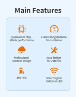 COMFAST Extenseur de portée extérieur longue portée 1 km Pont sans fil 2.4G CPE sans fil 300 Mbps Pont Wifi
