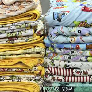 طقم سرير أطفال مطبوع برسوم كرتونية من طبقتين من الخيزران المحبوك 400 خيط للبيع بالجملة، مناسب للف الأطفال - Product Image 5