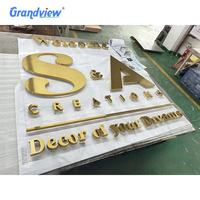 Décoration intérieure personnalisée, lettres de Logo en laiton, en métal massif, signes de lettres décoratives