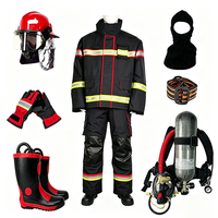 Setelan Pakaian Pemadam Kebakaran Bersertifikat EN 469 dengan Helm SCBA, Sarung Tangan, dan Sepatu Bot untuk Penyelamatan