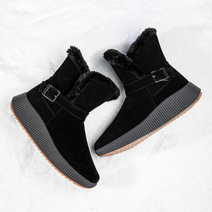 Bottes de neige d'hiver pour femmes, en faux daim, doublées de fourrure, semelle extérieure en caoutchouc antidérapante, bout rond, bottines chaudes - Product Image 5