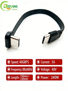 Full Function 5A High Current Bidirectional Type-C FPC Flat <b>Cable</b> Over 5000 Plug Cycles USB <b>3</b>.2 Video for Power Bank - Product Image 4
