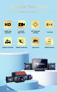 360 Xe DVR 3 Inch 4 Kênh HDR Dashcam 2K Xe Hộp Đen Tầm Nhìn Ban Đêm 5G Wifi G-Cảm Biến 4 Máy Ảnh Phía Trước Và Phía Sau Dash Cam - Product Image 6