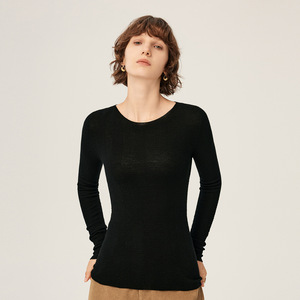 Pull-over en laine mérinos 100 % pour <span class=keywords><strong>femme</strong></span>, col rond, coupe ajustée, tricoté, motif vague <span class=keywords><strong>d</strong></span>'<span class=keywords><strong>eau</strong></span>, sans couture, en laine fine, idéal pour l'automne – Vente en gros - Product Image 4