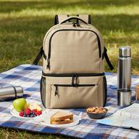 Sac à dos isotherme souple et durable anti-fuite pour pique-nique, randonnée, camping et activités de plein air 19x31.5x44CM en polyester avec motifs