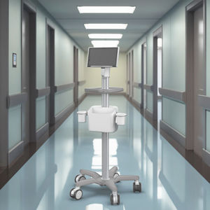 All One <span class=keywords><strong>Medical</strong></span> Workstation <span class=keywords><strong>Trolley</strong></span> Cart Industrieel Ontwerp Multi-Scenario Mobiele Rollende Laptop Computerkar Voor Ziekenhuis - Product Image 5