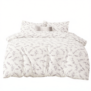 ชุดเครื่องนอนลายดอกไม้ผ้าฝ้ายแท้ 100% แบรนด์ลาเวนเดอร์ นุ่ม ระบายอากาศได้ดี หรูหรา สำหรับห้องนอน ผู้ผลิต OEM ODM - Product Image 2