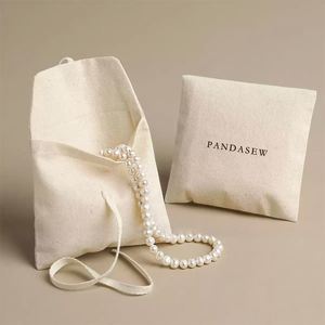 Luxury White Cotton <b>Envelope</b> Folded Style Dust Bag Organic Recycled <b>for</b> <b>Gift</b> Packaging in Jewelry Cosmetics - Product Image 1